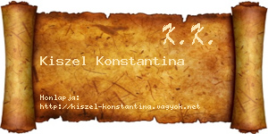 Kiszel Konstantina névjegykártya